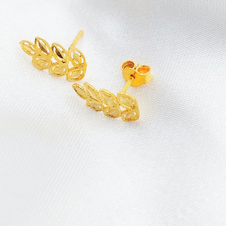 21K Gold Leaf Climber Earrings