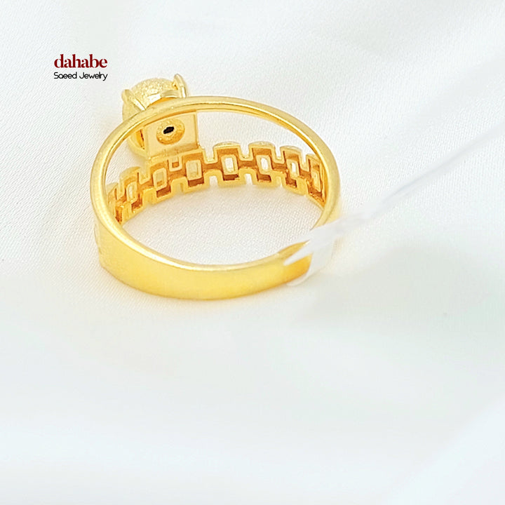 21K خاتم طابات اكسترا-مجوهرات الشيخ سعيد-Saeed Jewelry 