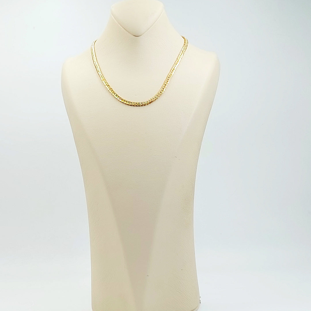 Flat Necklace Made of 21K Gold by Saeed Jewelry 