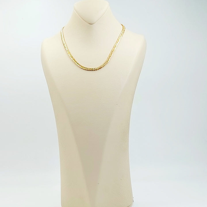 Flat Necklace Made of 21K Gold by Saeed Jewelry 