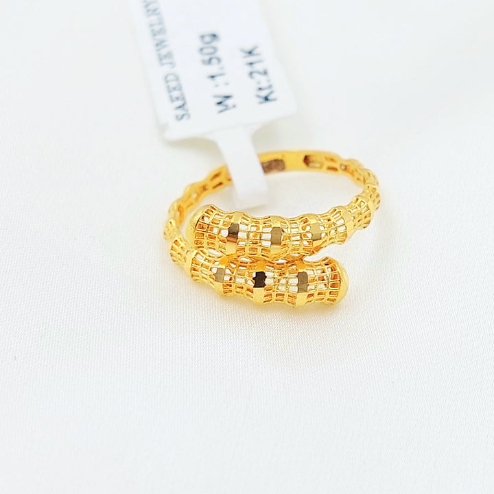 Deluxe Engraved Ring Made of 21K Gold by Saeed Jewelry 