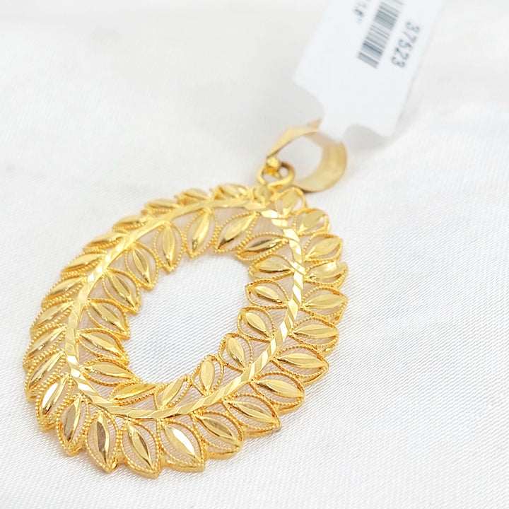 Leaf Pendant Made of 21K Gold by Saeed Jewelry 