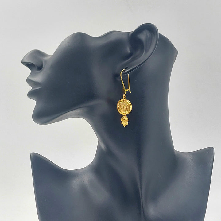 Rashadi Shankle Earrings Made of 21K Gold by Saeed Jewelry 