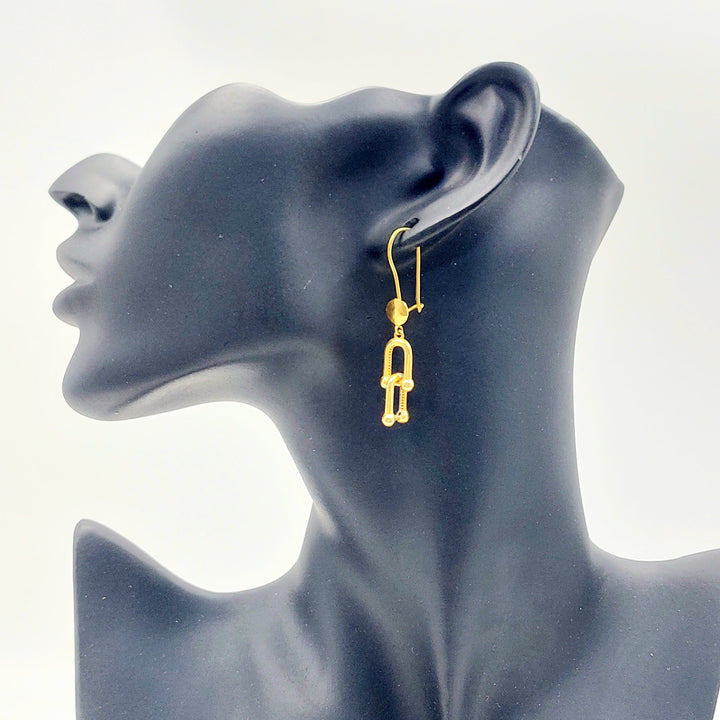 21K Gold Shackle Drop Earrings