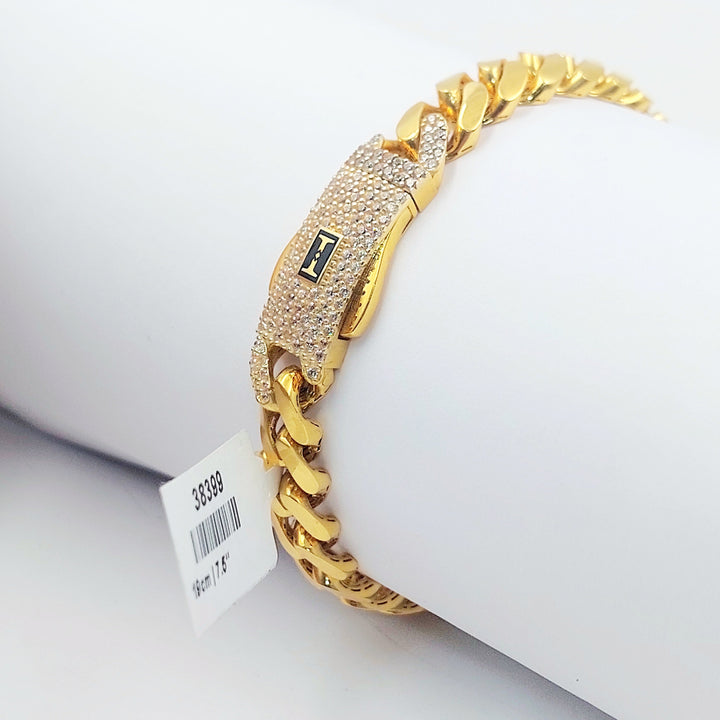Zircon Studded Cuban Links Bracelet