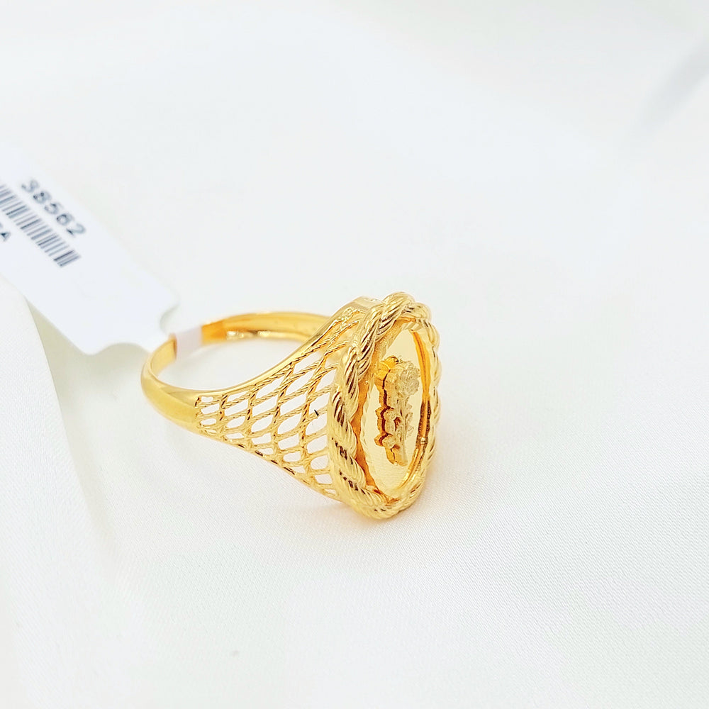 21K Gold Portrait Medallion Ring