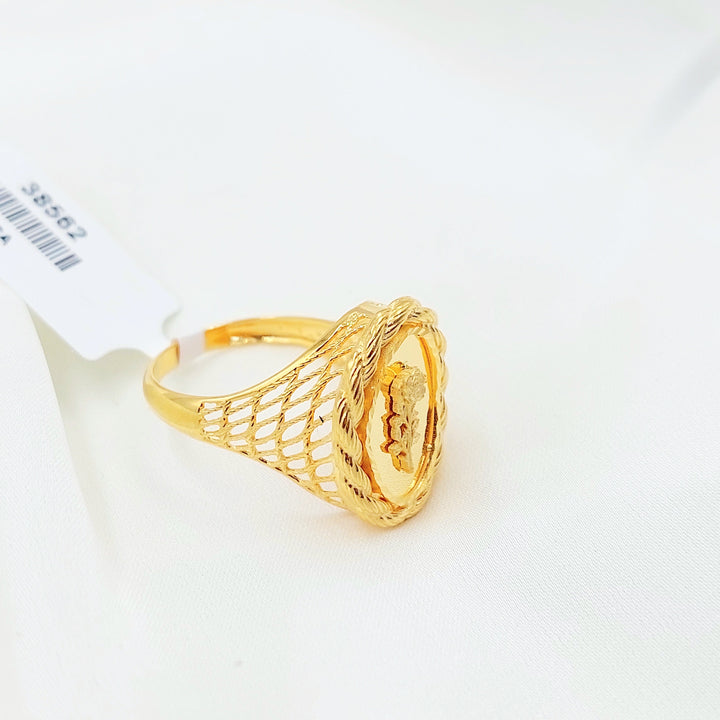21K Gold Portrait Medallion Ring