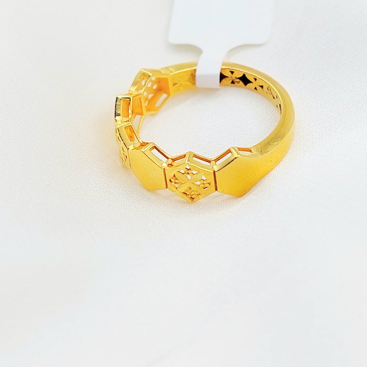 21K Gold Geometric Openwork Ring