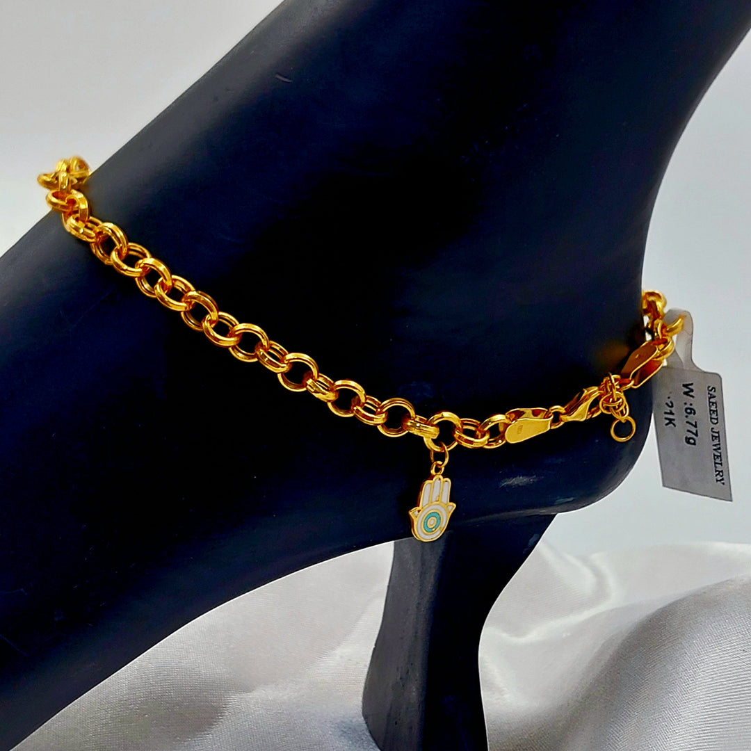Zircon Studded Heart Anklet