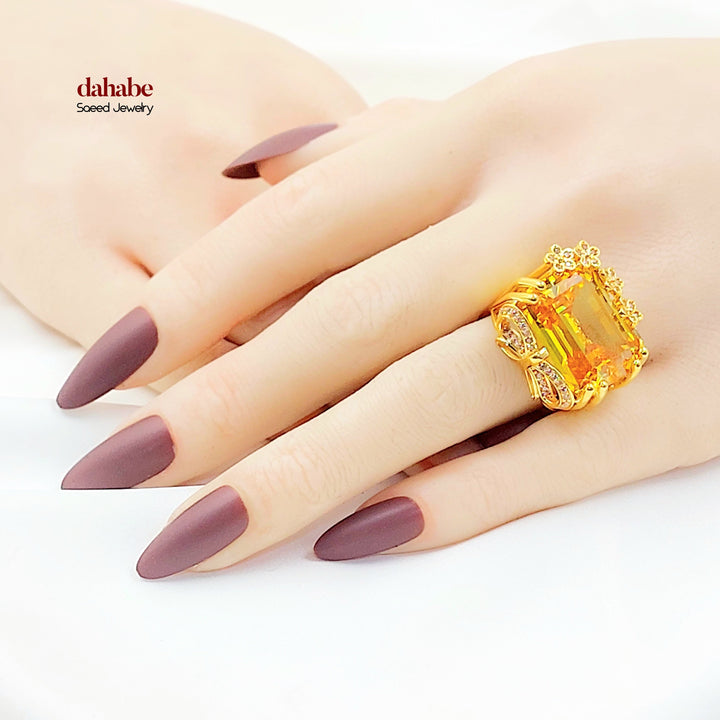 Zircon Studded Deluxe Ring