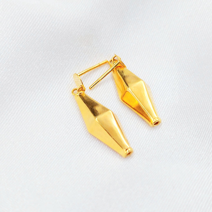 21K Gold Faceted Drop Earrings