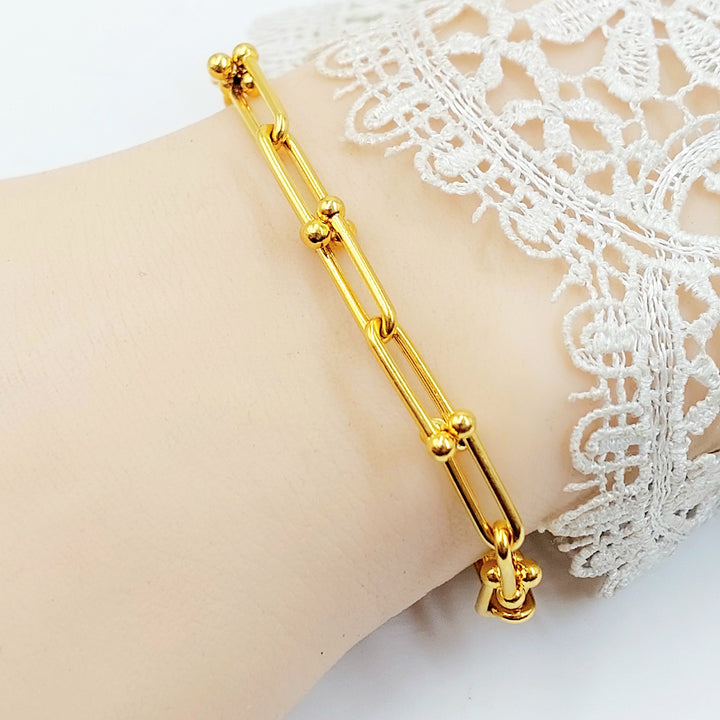 Deluxe Paperclip Bracelet Made of 21K Gold by Saeed Jewelry 