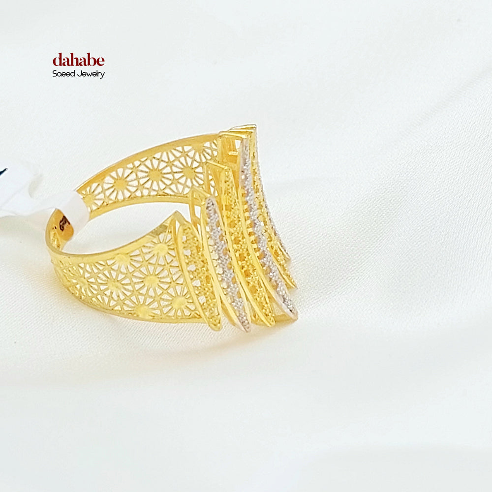21K خاتم اجنحة اكسترا-مجوهرات الشيخ سعيد-Saeed Jewelry 