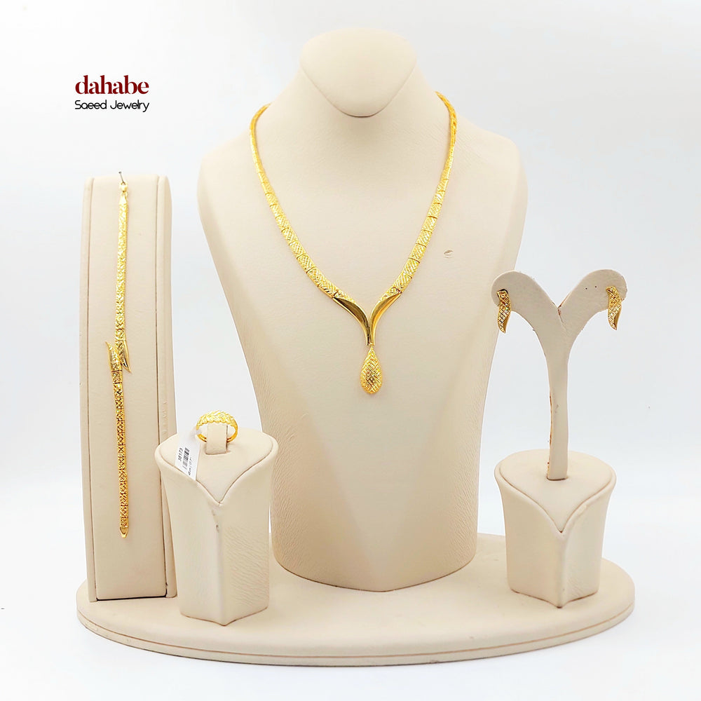 21K طقم اكسترا-مجوهرات الشيخ سعيد-Saeed Jewelry 