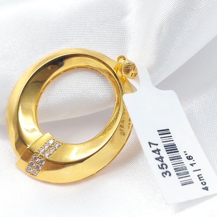 21K تعليقة دائري مرصع-مجوهرات الشيخ سعيد-Saeed Jewelry 