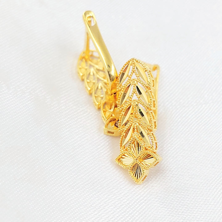 Deluxe Leaf Earrings Made of 21K Gold by Saeed Jewelry 