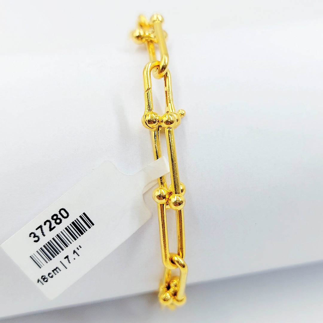 Deluxe Paperclip Bracelet Made of 21K Gold by Saeed Jewelry 