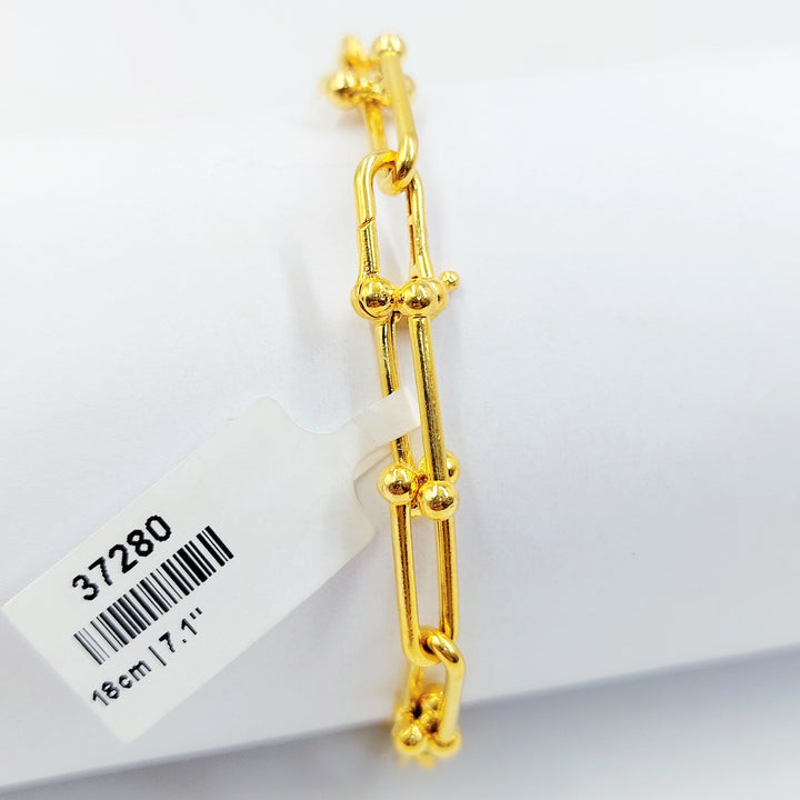 Deluxe Paperclip Bracelet Made of 21K Gold by Saeed Jewelry 