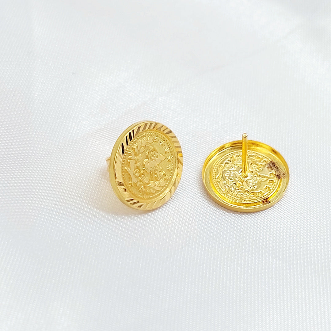 Rashadi Hoop Earrings Made of 21K Gold by Saeed Jewelry 