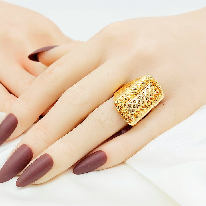 21K Gold Textured Statement Ring