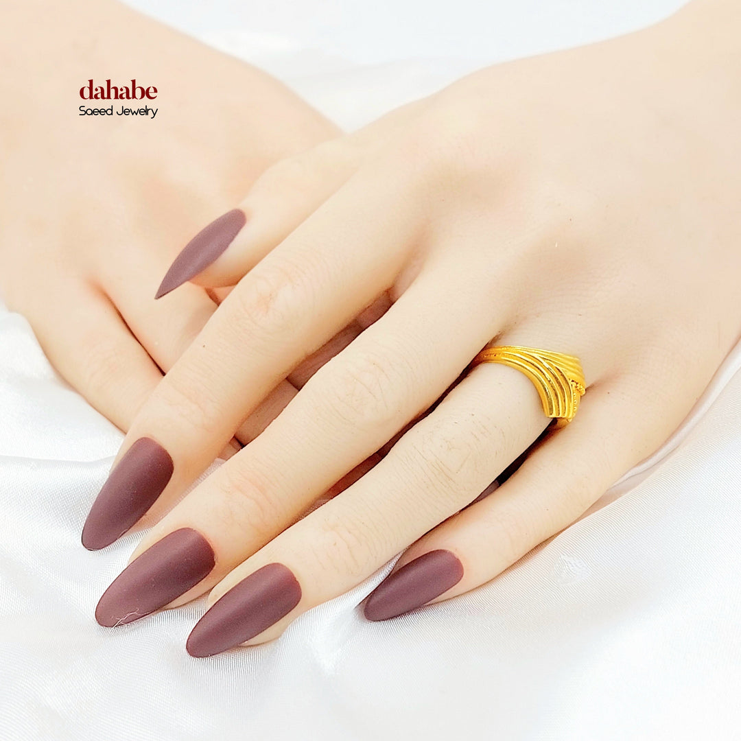 21K Gold Crossover Ring