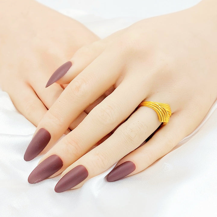 21K Gold Crossover Ring