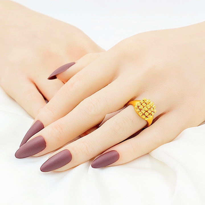 Deluxe Balls Ring Made of 21K Gold by Saeed Jewelry 