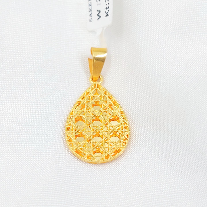 Deluxe Tears Pendant Made of 21K Gold by Saeed Jewelry 