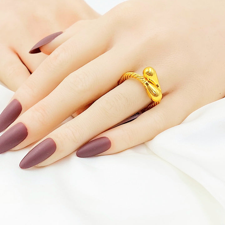 Deluxe Twisted Ring Made of 21K Gold by Saeed Jewelry 
