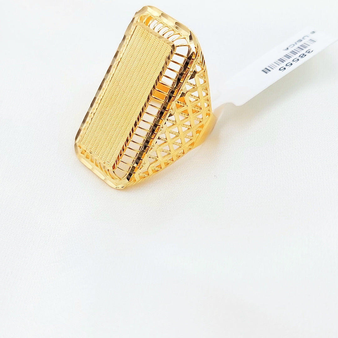 21K Gold Pyramid Openwork Ring