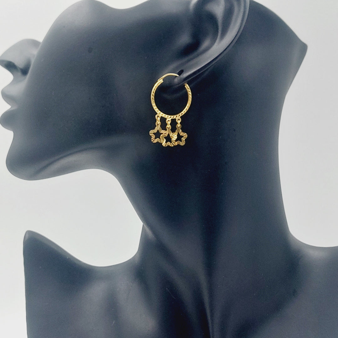 21K حلق ذبلة دنانديش-مجوهرات الشيخ سعيد-Saeed Jewelry 