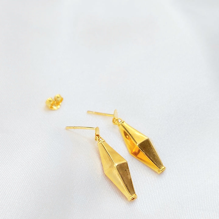 21K Gold Faceted Drop Earrings