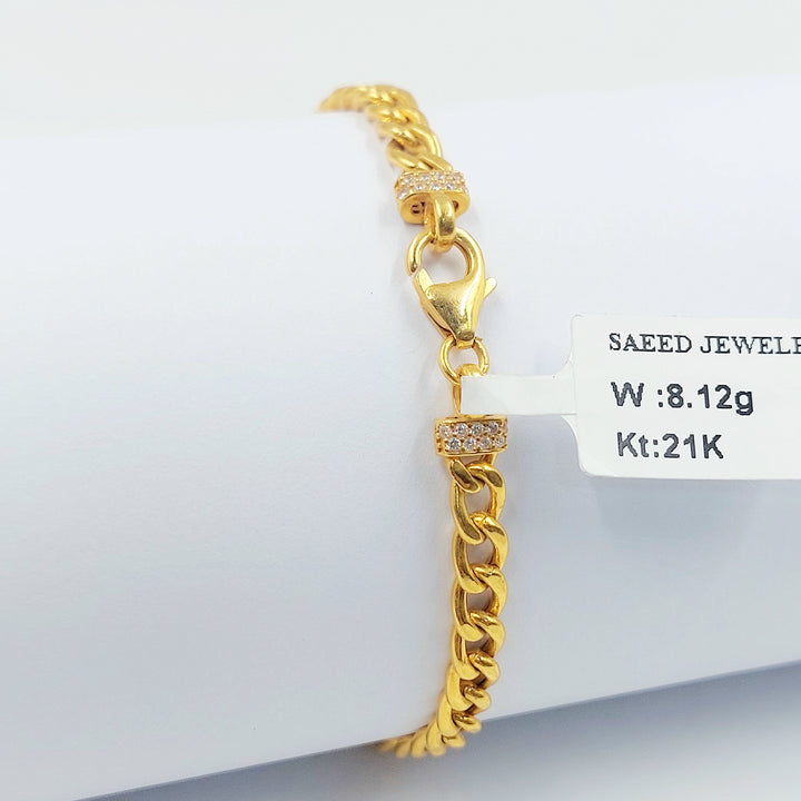 Zircon Studded Cuban Links Bracelet