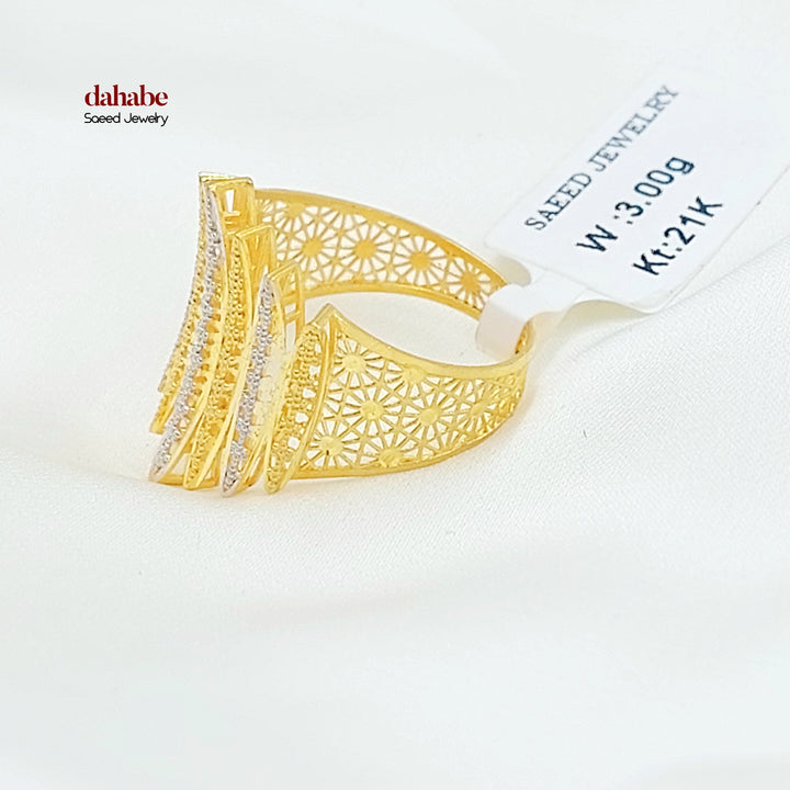 21K خاتم اجنحة اكسترا-مجوهرات الشيخ سعيد-Saeed Jewelry 