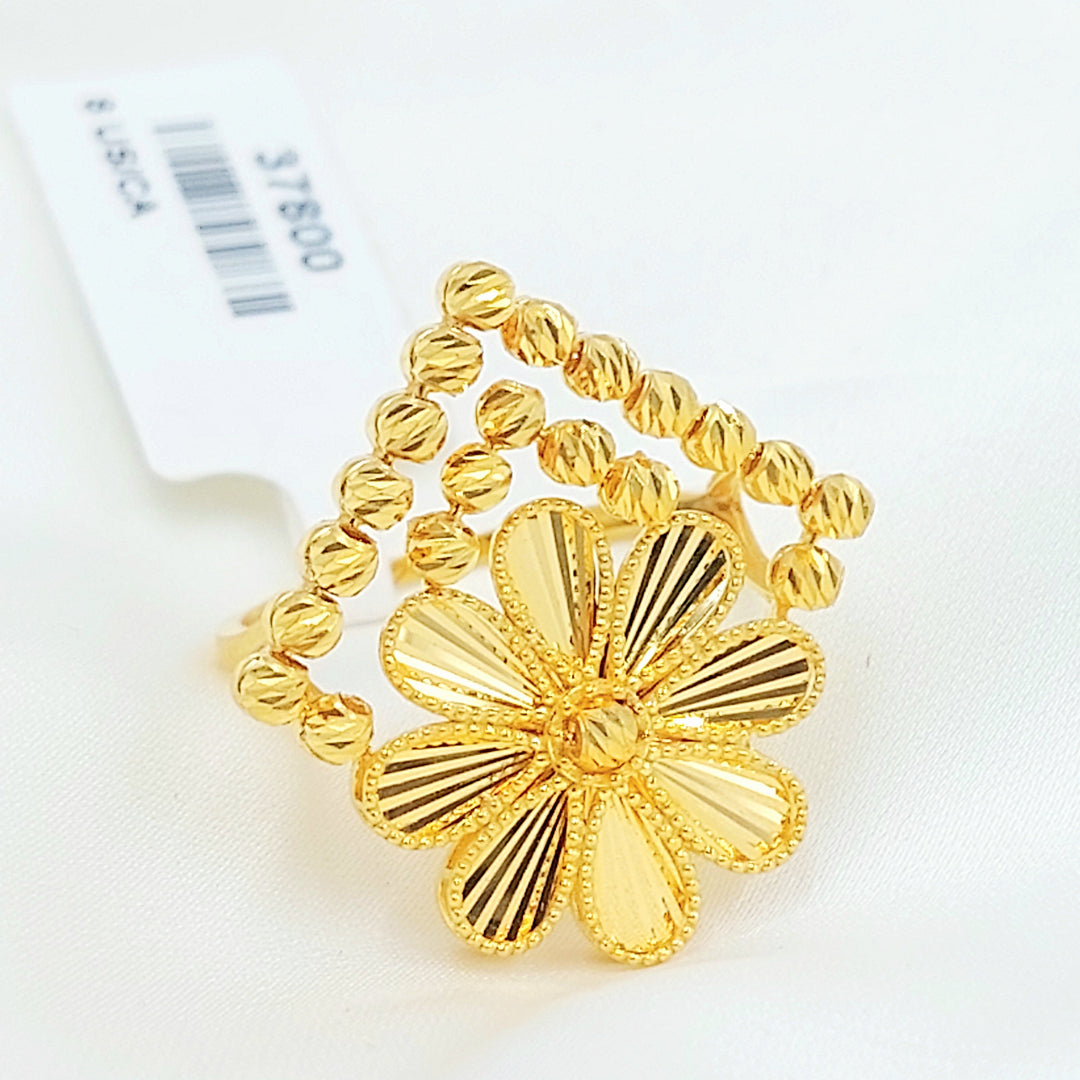 21K خاتم وردة اكسترا-مجوهرات الشيخ سعيد-Saeed Jewelry 