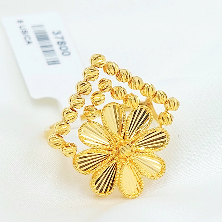21K خاتم وردة اكسترا-مجوهرات الشيخ سعيد-Saeed Jewelry 