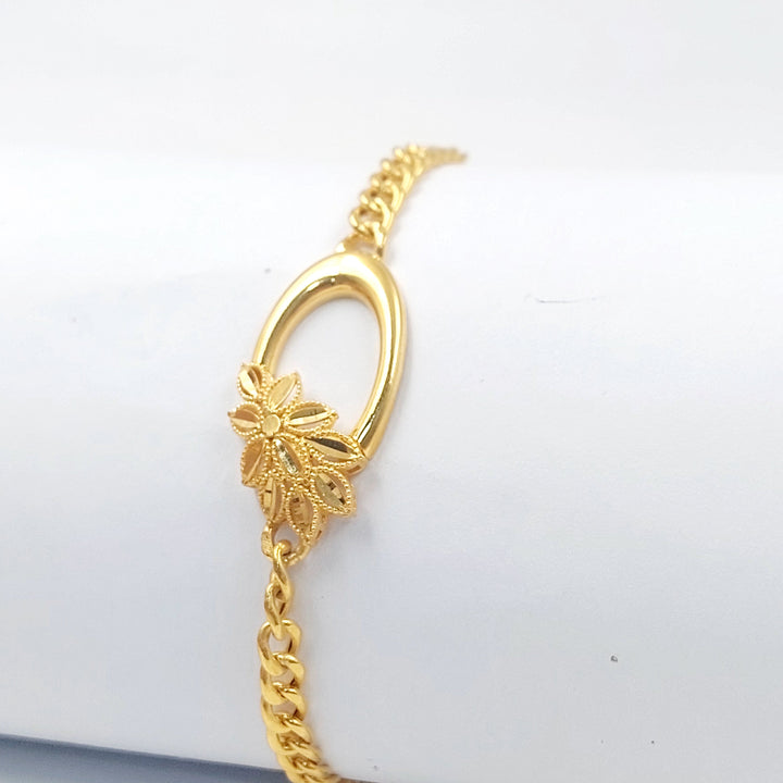 21K اسوارة ورق الشجر-مجوهرات الشيخ سعيد-Saeed Jewelry 