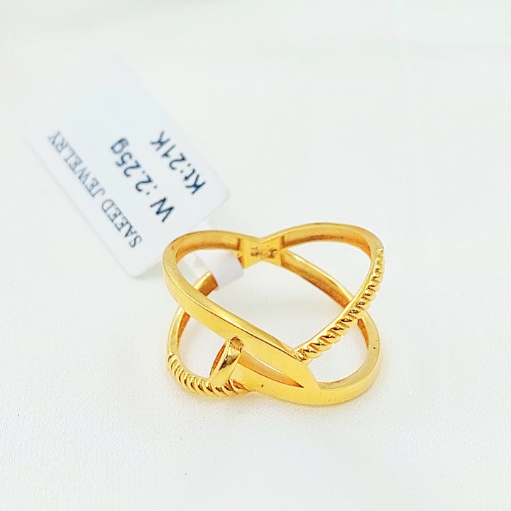 Deluxe X Style Ring Made of 21K Gold by Saeed Jewelry 