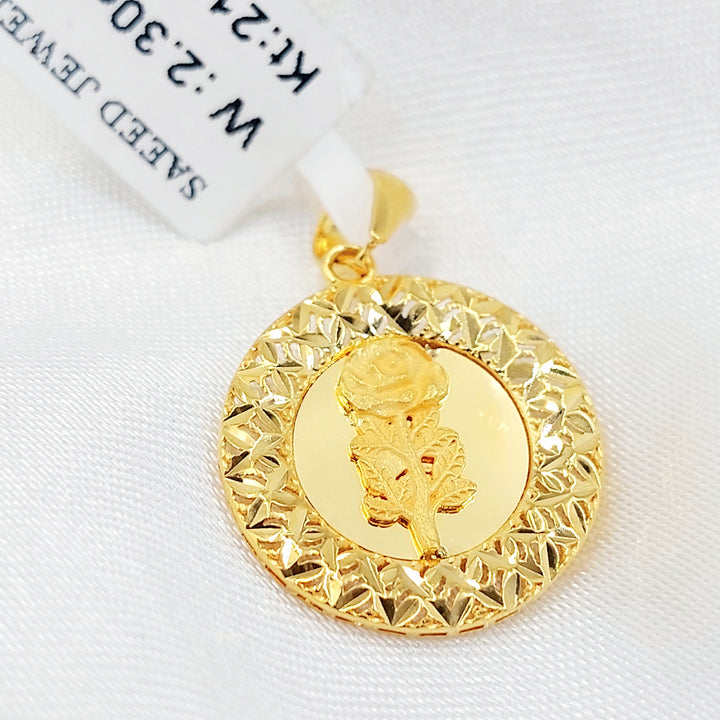 Deluxe Ounce Pendant Made of 21K Gold by Saeed Jewelry 