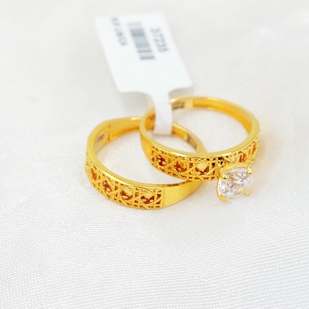 Deluxe Twins Wedding Ring Made of 21K Gold by Saeed Jewelry 