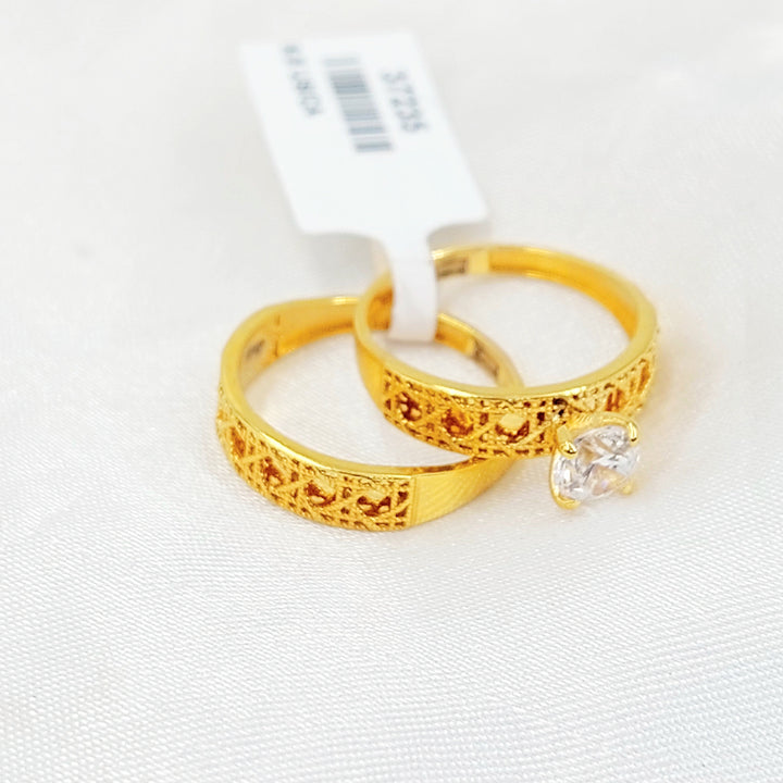 Deluxe Twins Wedding Ring Made of 21K Gold by Saeed Jewelry 