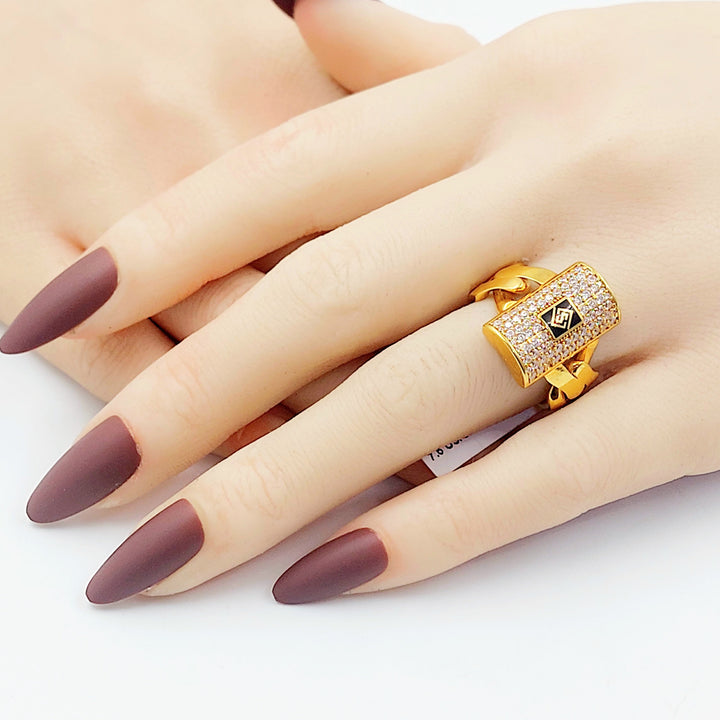 Zircon Studded Cuban Links Ring