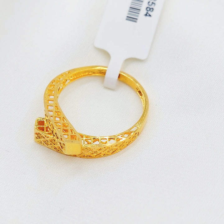 21K Gold Lattice Crossover Ring