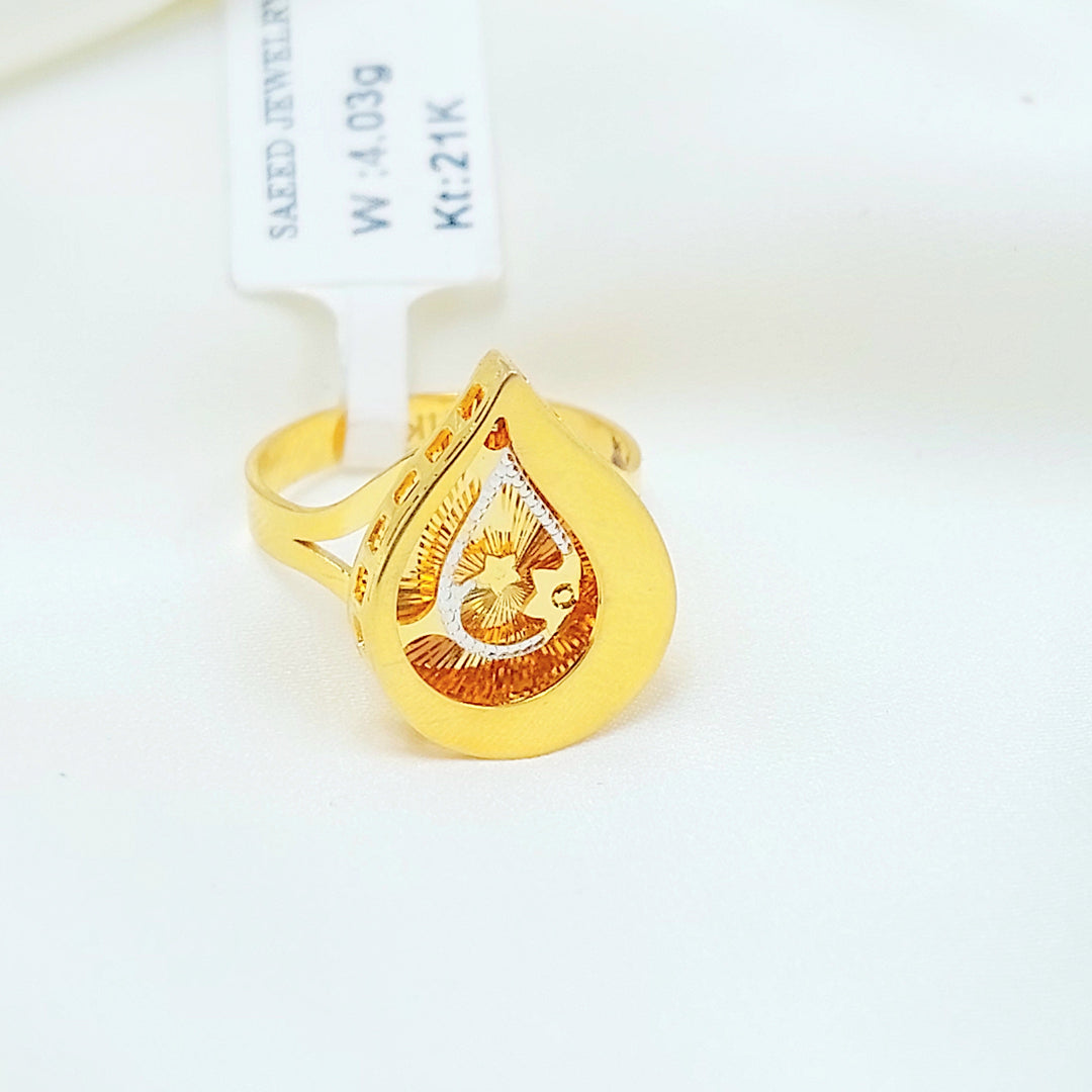21K خاتم دمعة اكسترا-مجوهرات الشيخ سعيد-Saeed Jewelry 