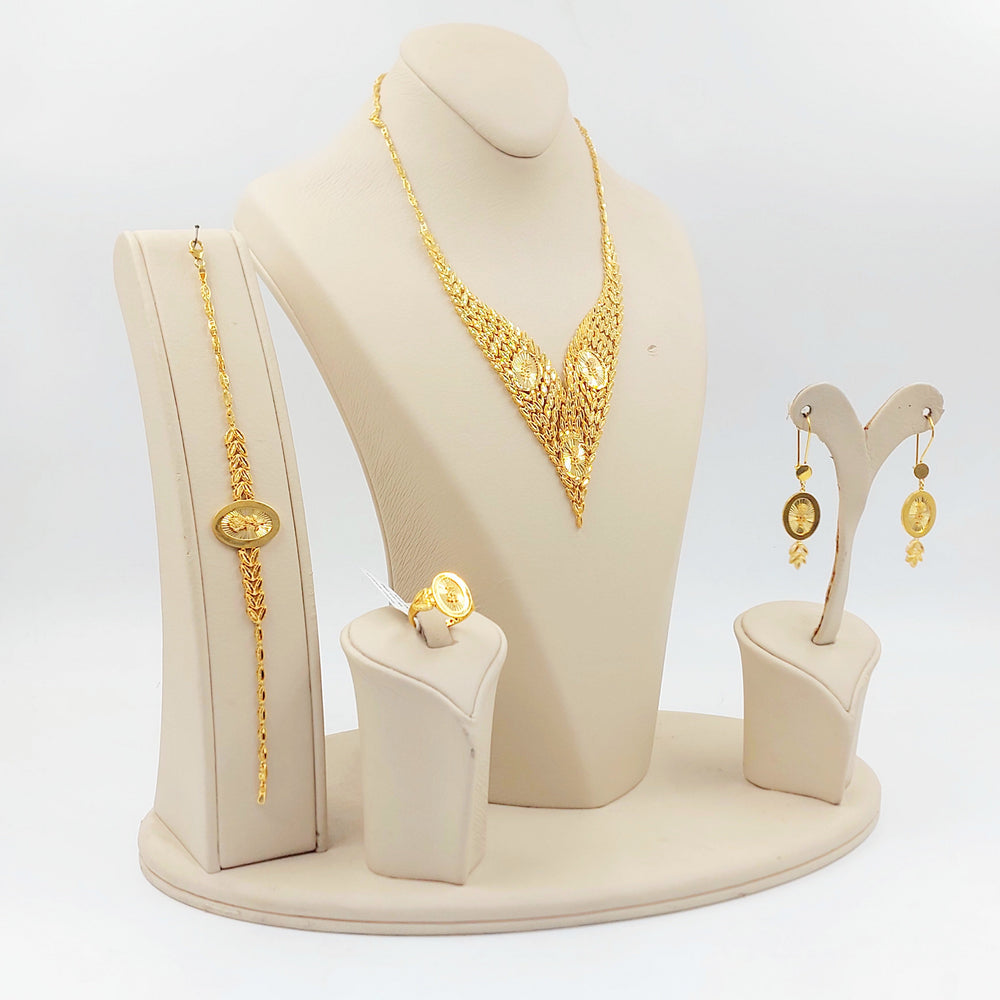 Ounce Leaf Set Made of 21K Gold by Saeed Jewelry 