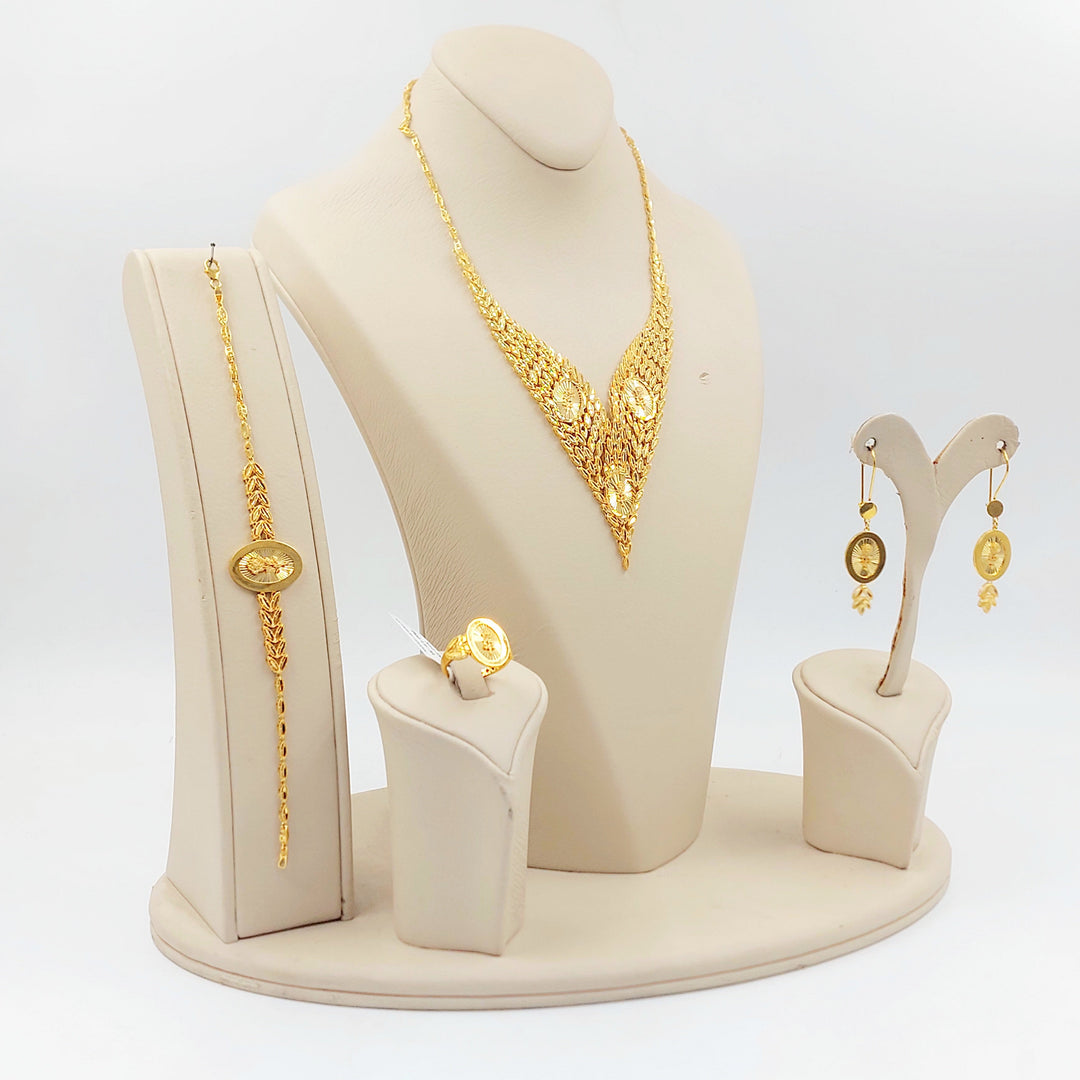 Ounce Leaf Set Made of 21K Gold by Saeed Jewelry 