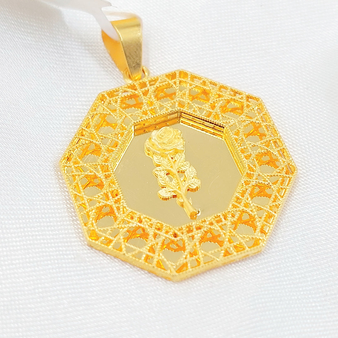 Deluxe Ounce Pendant Made of 21K Gold by Saeed Jewelry 