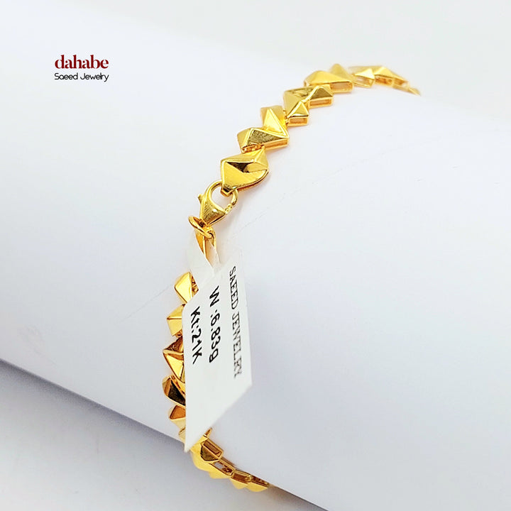 سوار وصلات هرمية ذهب عيار 21