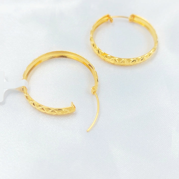 21K حلق ذبلة-مجوهرات الشيخ سعيد-Saeed Jewelry 