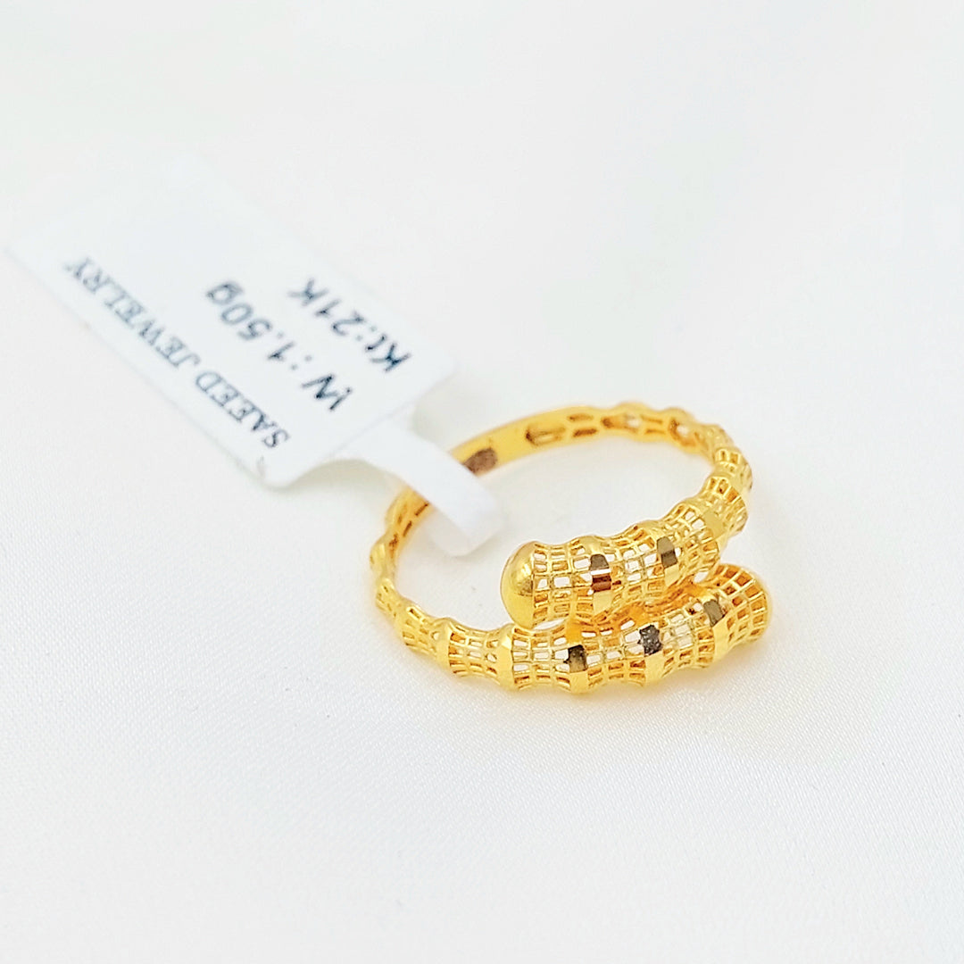 Deluxe Engraved Ring Made of 21K Gold by Saeed Jewelry 